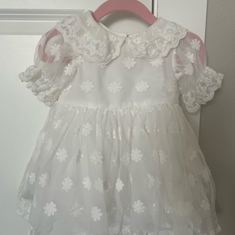 NEXT Infant Girls Embroidered Dress White Size 6-9m